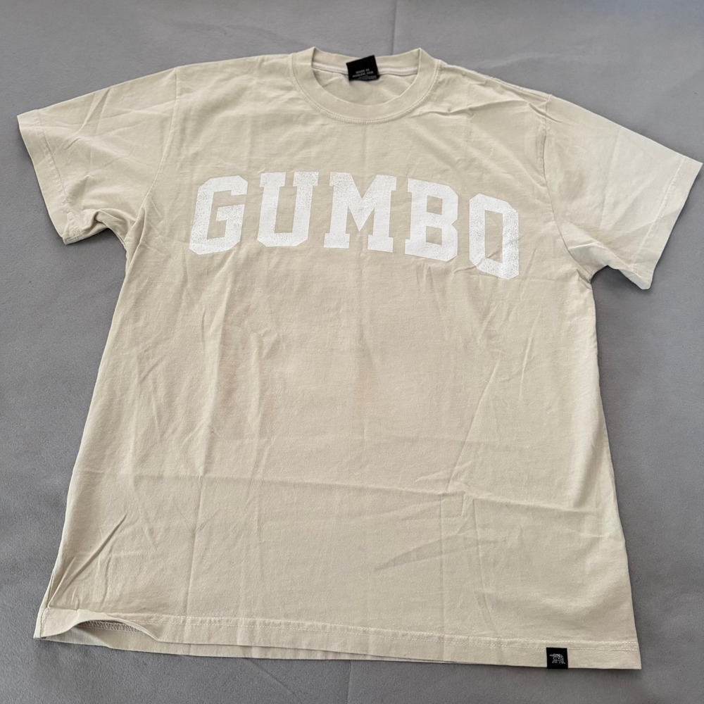 Fly‎ Trap x Gumbo Harlem NYC Graphic T-Shirt Mens Large Tan Giant Fly Bridge Tee